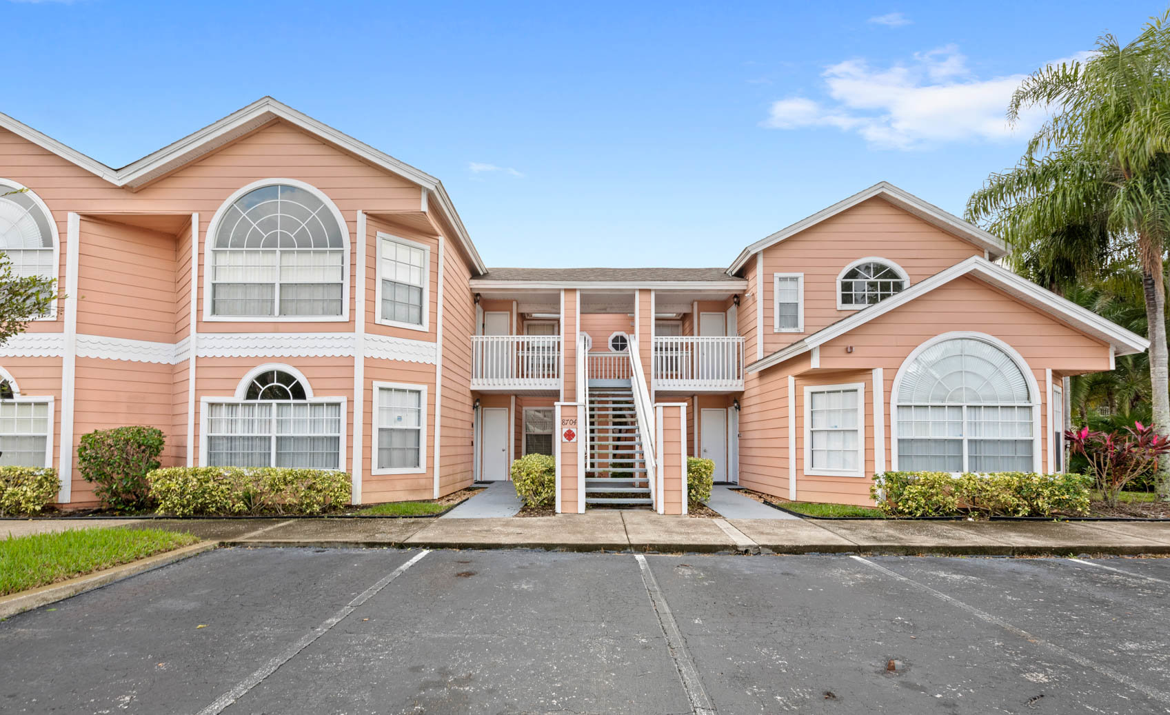 front of condo in condo community